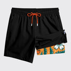 Men's 2-in-1 Swim Trunks – 6" Compression Liner, Quick-Dry, Zipper Pockets | S–2XL