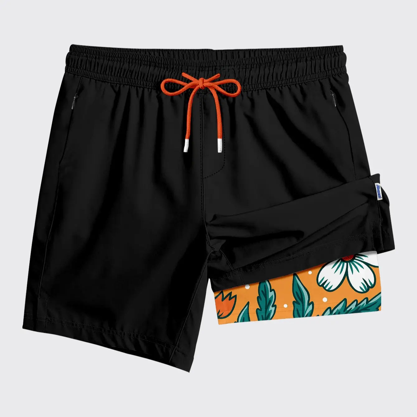 Men's 2-in-1 Swim Trunks – 6" Compression Liner, Quick-Dry, Zipper Pockets | S–2XL