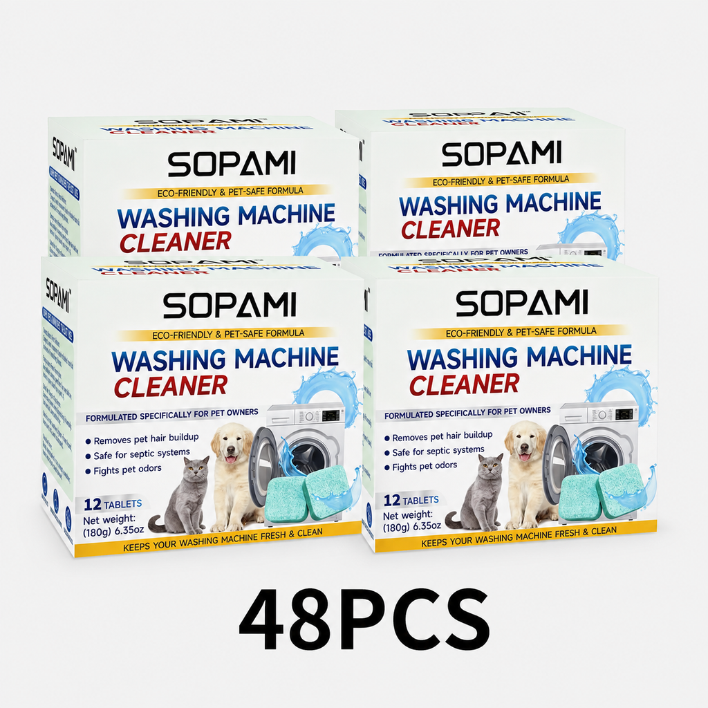 Washing Machine Cleaner Tablets | SOPAMI Deep Clean, Odor Eliminator & Pet-Safe Eco Formula