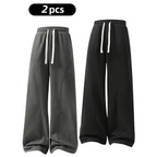 summervibes Men's Solid-Color Drawstring Pants with Curved Blade Design—Casual comfort, relaxed fit suitable for all seasons. Street-style men's trousers perfect for everyday wear and layering. Menswear Beige daily wear pant