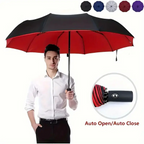 Automatic Folding Umbrella, 1 Count/60pcs Portable Rain Umbrella with Loop Buckle, Windproof & Waterproof Umbrella for Men & Women