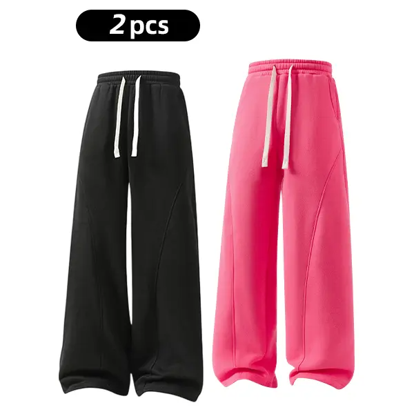summervibes Men's Solid-Color Drawstring Pants with Curved Blade Design—Casual comfort, relaxed fit suitable for all seasons. Street-style men's trousers perfect for everyday wear and layering. Menswear Beige daily wear pant