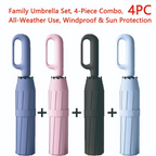 Automatic Folding Umbrella, 1 Count/60pcs Portable Rain Umbrella with Loop Buckle, Windproof & Waterproof Umbrella for Men & Women