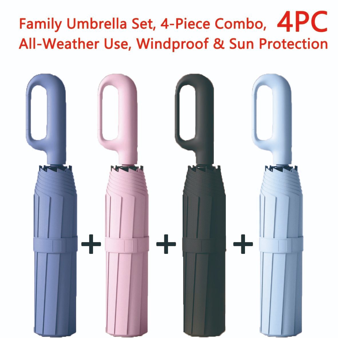 Automatic Folding Umbrella, 1 Count/60pcs Portable Rain Umbrella with Loop Buckle, Windproof & Waterproof Umbrella for Men & Women