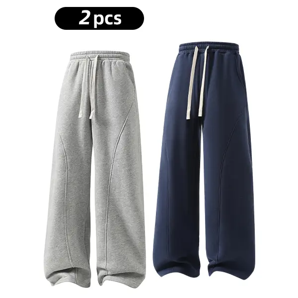 summervibes Men's Solid-Color Drawstring Pants with Curved Blade Design—Casual comfort, relaxed fit suitable for all seasons. Street-style men's trousers perfect for everyday wear and layering. Menswear Beige daily wear pant