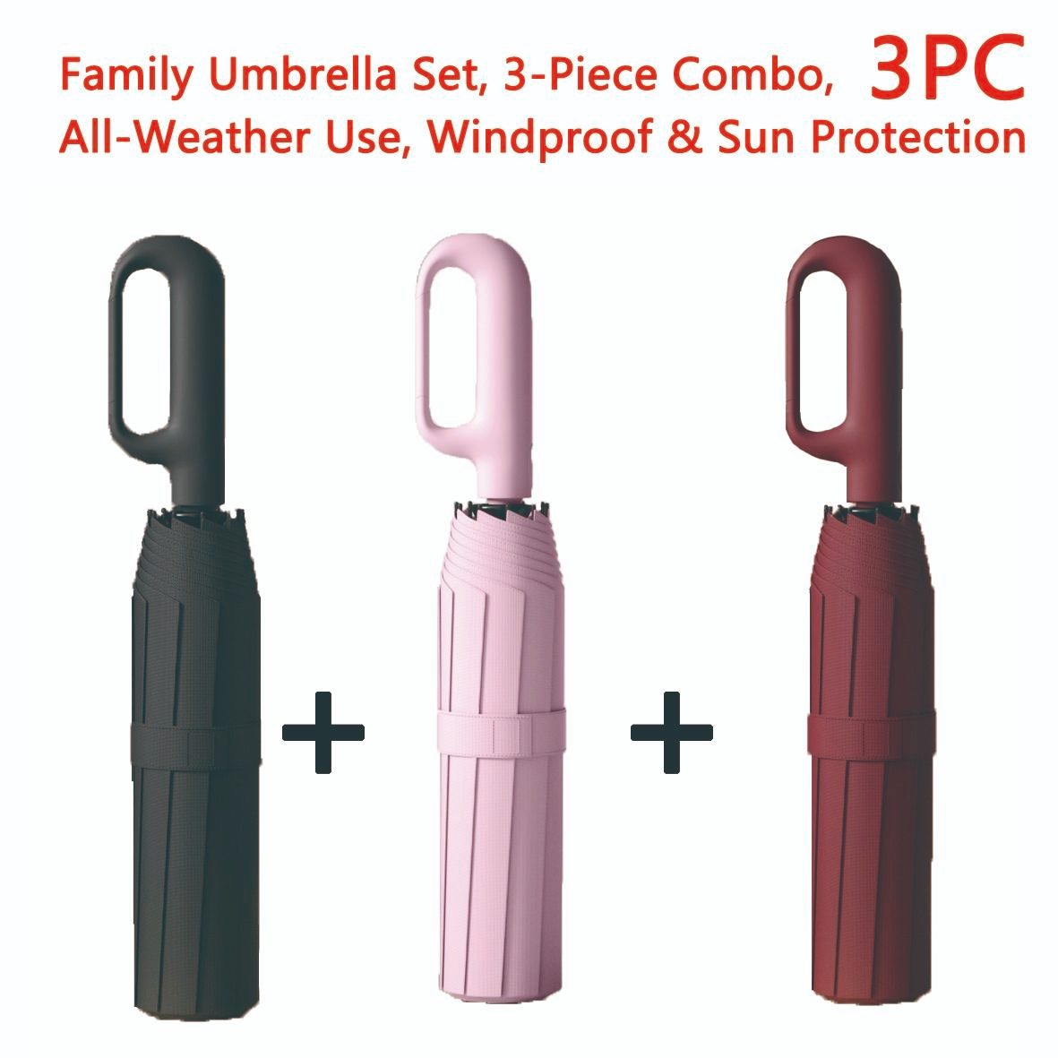 Automatic Folding Umbrella, 1 Count/60pcs Portable Rain Umbrella with Loop Buckle, Windproof & Waterproof Umbrella for Men & Women