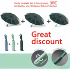 Automatic Folding Umbrella, 1 Count/60pcs Portable Rain Umbrella with Loop Buckle, Windproof & Waterproof Umbrella for Men & Women