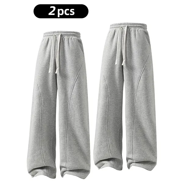 summervibes Men's Solid-Color Drawstring Pants with Curved Blade Design—Casual comfort, relaxed fit suitable for all seasons. Street-style men's trousers perfect for everyday wear and layering. Menswear Beige daily wear pant