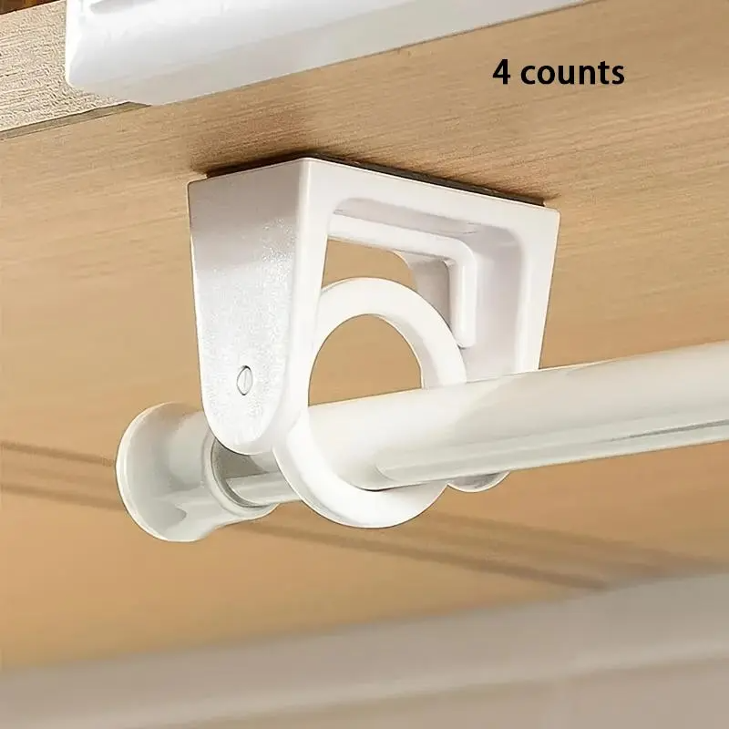 No-Drill Curtain Rod Holders – Adhesive 360° Flexible Brackets