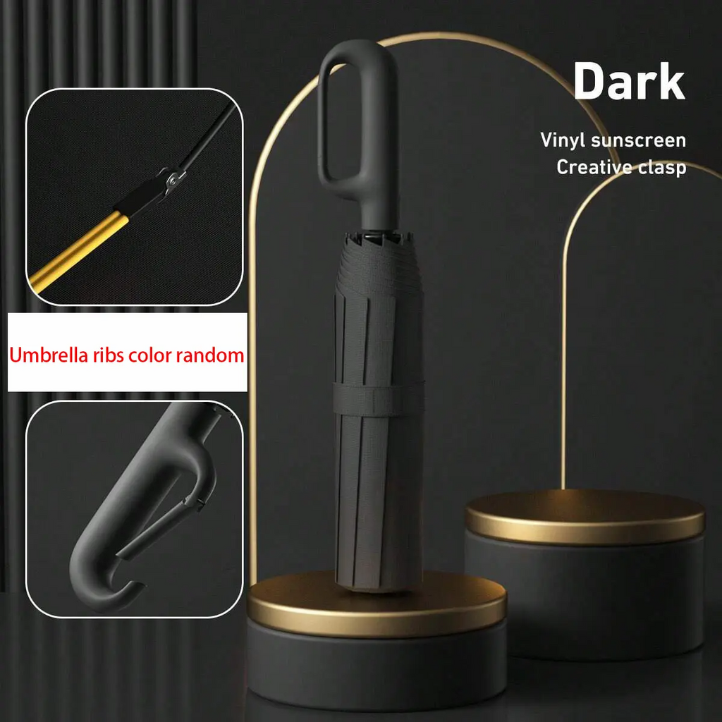 Automatic Folding Umbrella, 1 Count/60pcs Portable Rain Umbrella with Loop Buckle, Windproof & Waterproof Umbrella for Men & Women