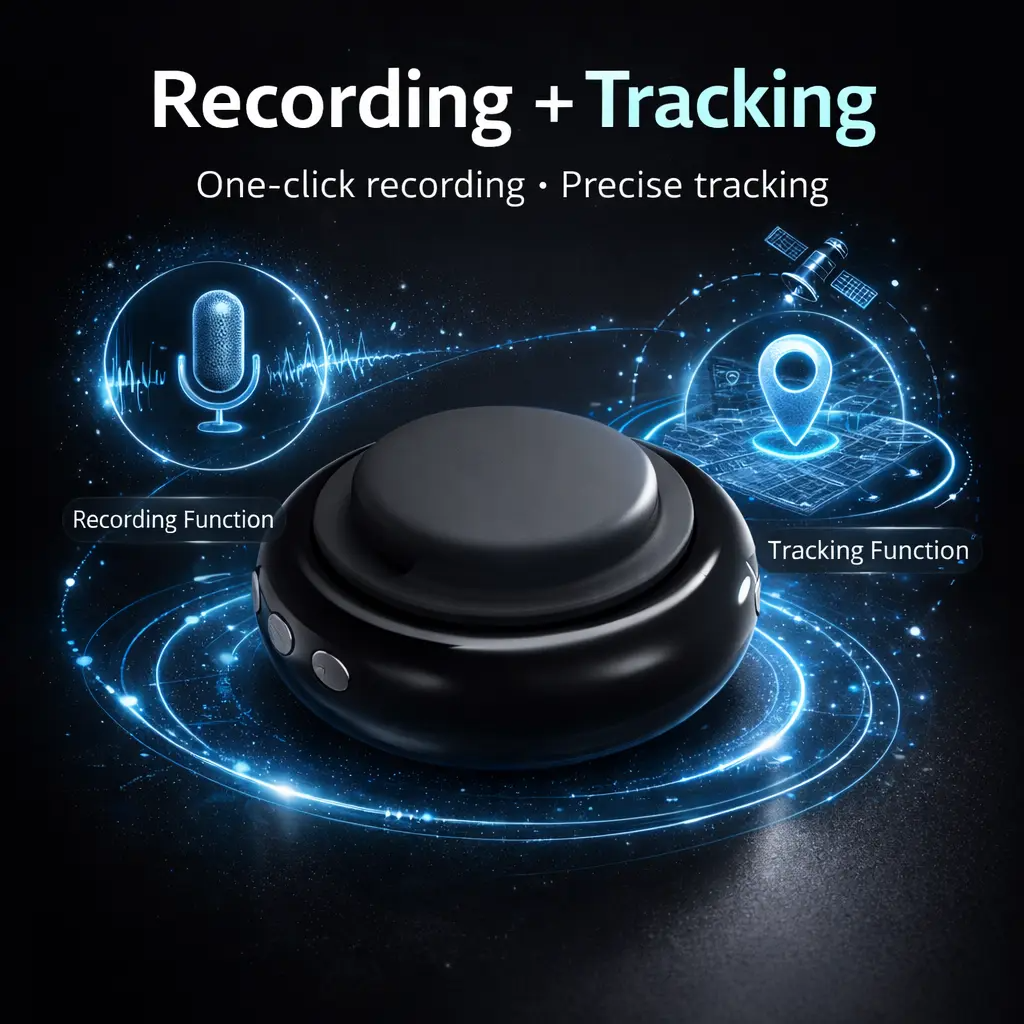 Global GPS Tracker with AI Audio Recorder – Magnetic, 96H Recording