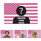 Personalized Pink American Flag Tapestry – Custom Photo Wall Art