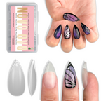 Short Sharp Stiletto Press-On Nail Tips – Extra Thick PMMA Soft Gel Full Cover