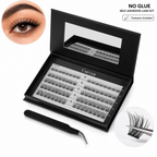 Cluster Lashes Kit – Jelly-Bond Self-Adhesive False Eyelashes with Tweezers