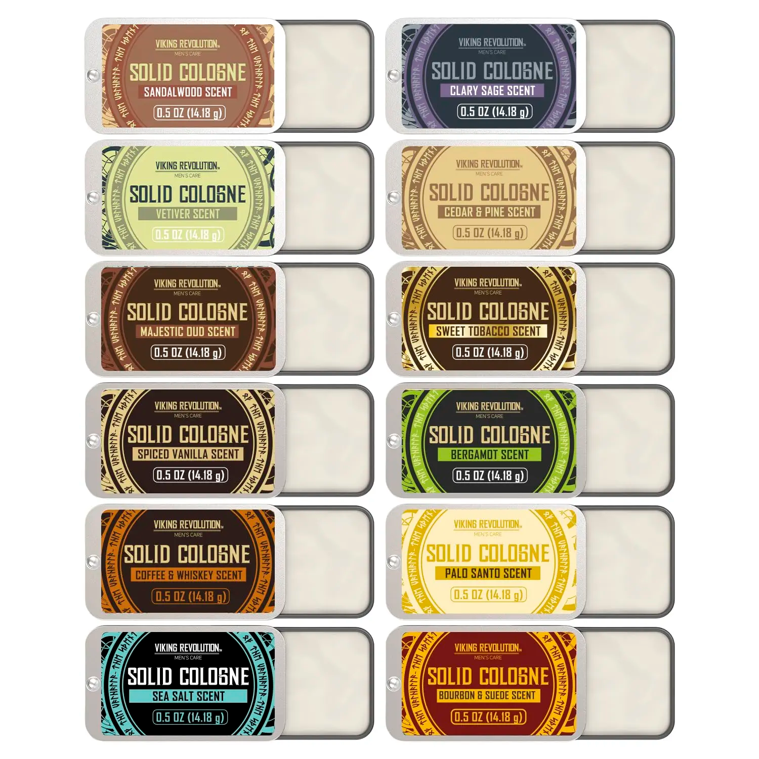 Solid Cologne for Men – Travel Size Tins | Alcohol-Free Balm | Choose Your Scent Pack