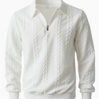 Men’s Half-Zip Knit Sweater – Slim Fit Long Sleeve Polo Pullover