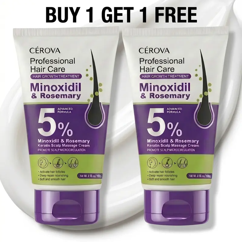 5% Minoxidil Scalp Cream with Ginger, Rosemary & Keratin