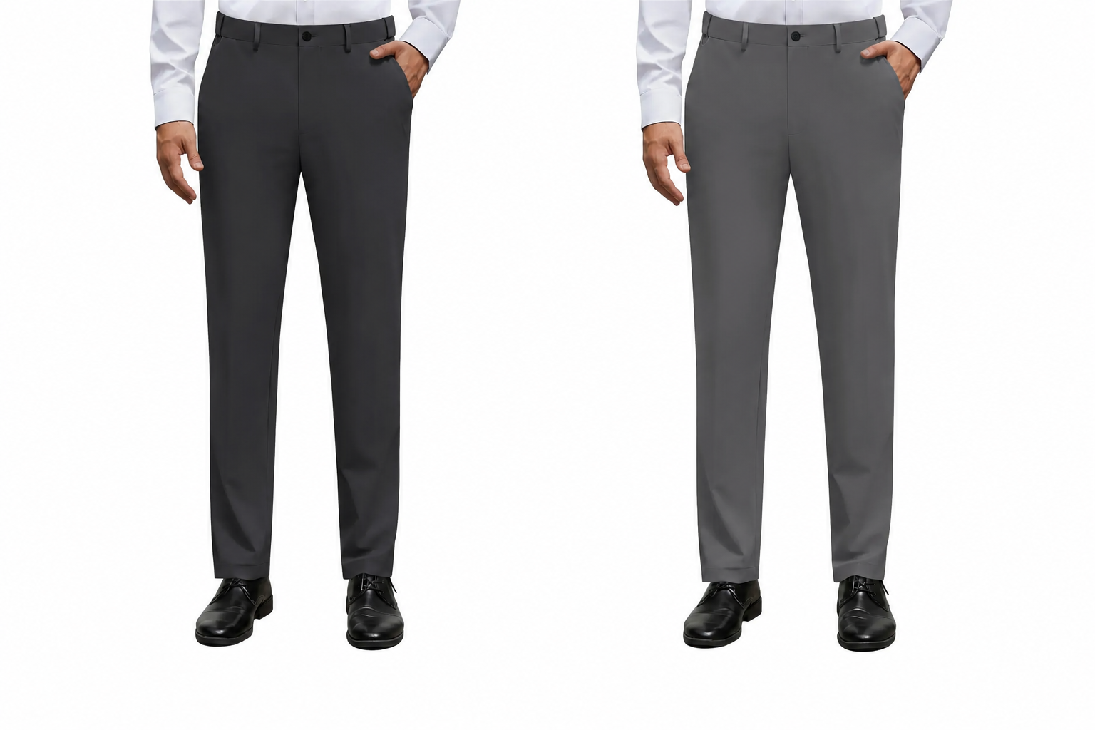 Alimens&Gentle Men's Stretch Dress Pants No Iron Golf Pants Expandable Waist Flat Front Business Casual Formal Pants