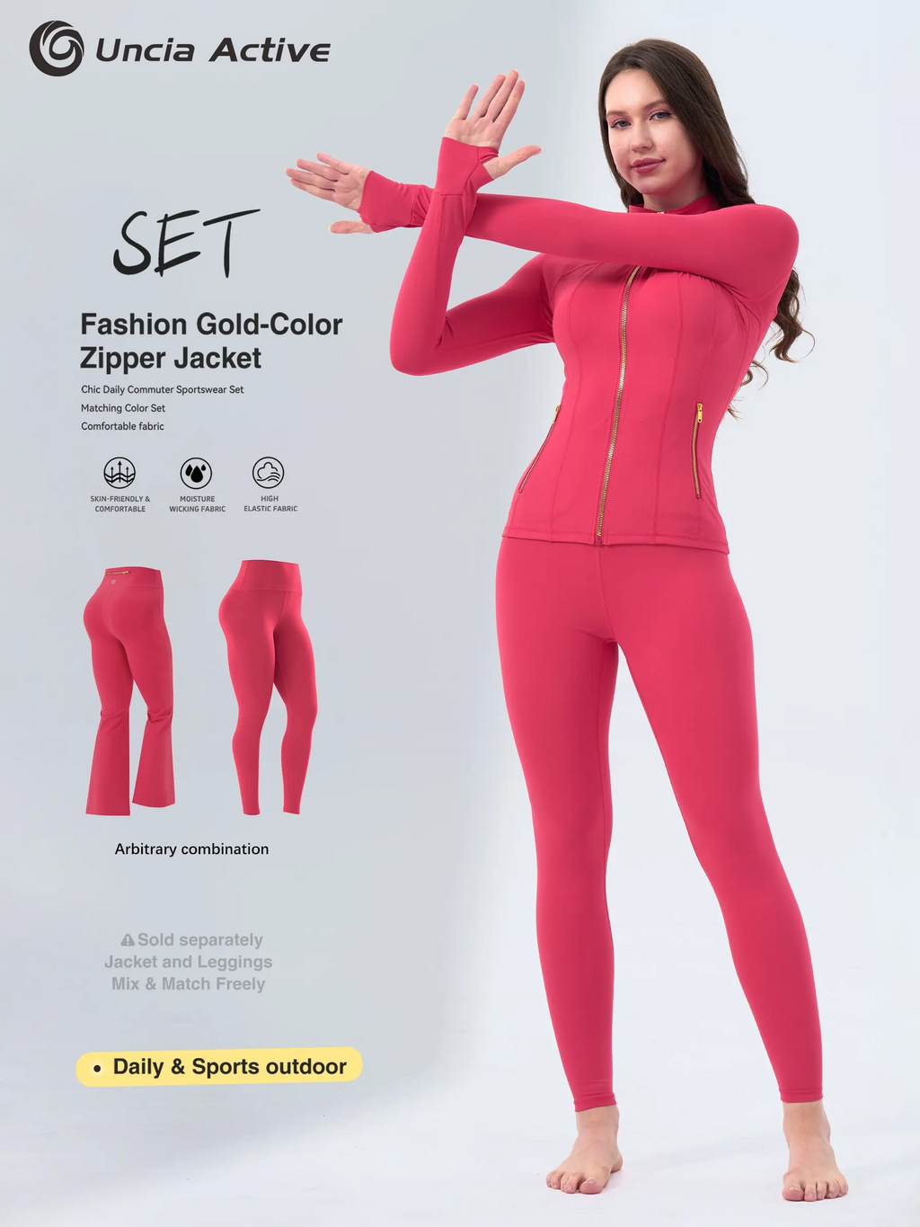Women's Tracksuit Set | Soft Brushed Zip Jacket & Yoga Leggings – Casual Activewear S–XL