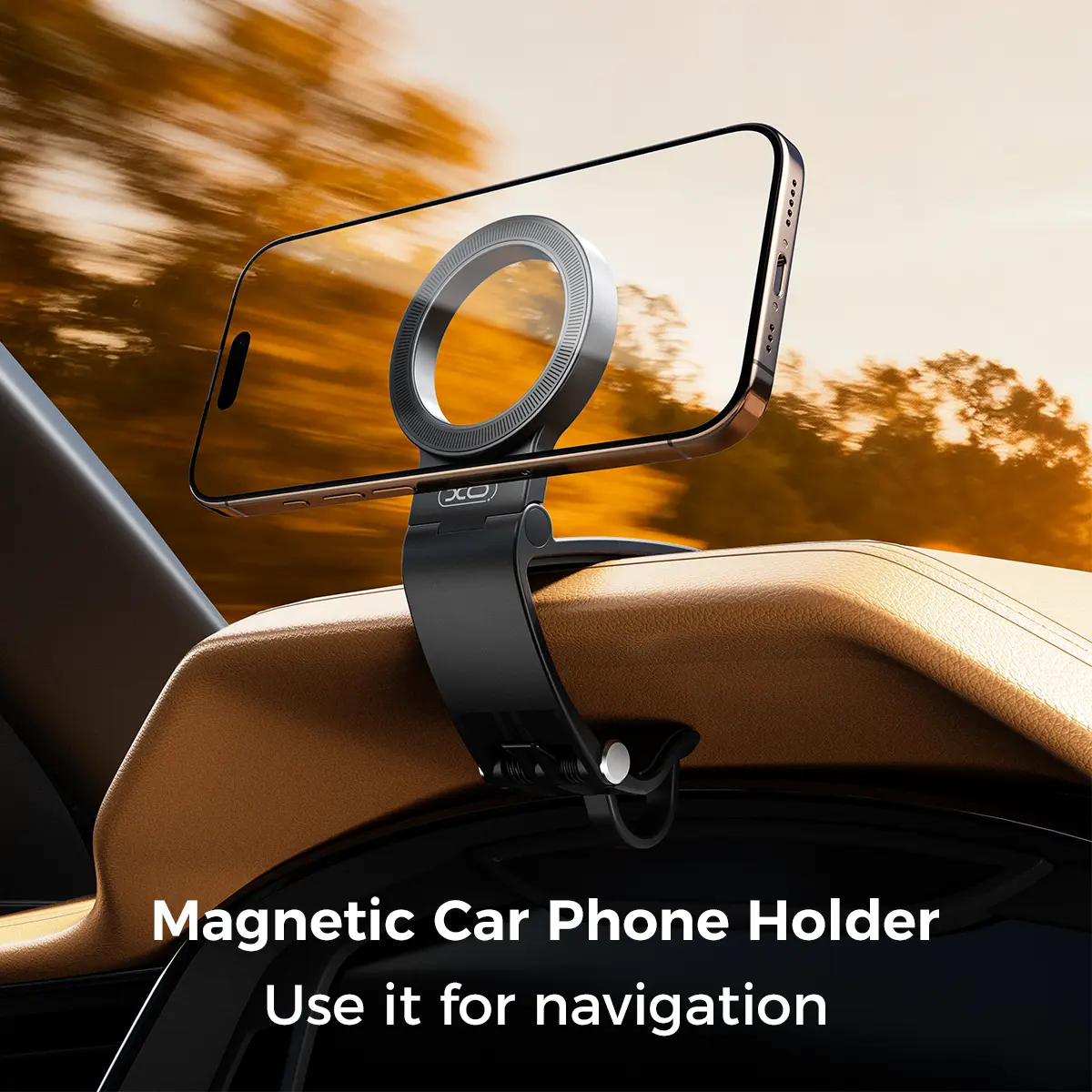 Magnetic Car Phone Mount – 360° Hands-Free Holder for iPhone 17/16/15/14/13/12 | MagSafe Compatible