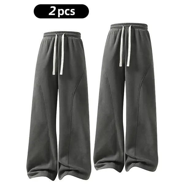 summervibes Men's Solid-Color Drawstring Pants with Curved Blade Design—Casual comfort, relaxed fit suitable for all seasons. Street-style men's trousers perfect for everyday wear and layering. Menswear Beige daily wear pant