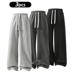 summervibes Men's Solid-Color Drawstring Pants with Curved Blade Design—Casual comfort, relaxed fit suitable for all seasons. Street-style men's trousers perfect for everyday wear and layering. Menswear Beige daily wear pant