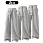 summervibes Men's Solid-Color Drawstring Pants with Curved Blade Design—Casual comfort, relaxed fit suitable for all seasons. Street-style men's trousers perfect for everyday wear and layering. Menswear Beige daily wear pant