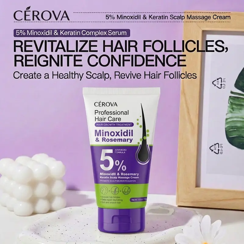 5% Minoxidil Scalp Cream with Ginger, Rosemary & Keratin
