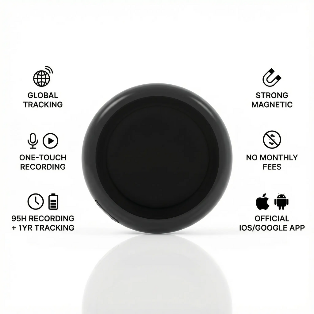 Global GPS Tracker with AI Audio Recorder – Magnetic, 96H Recording