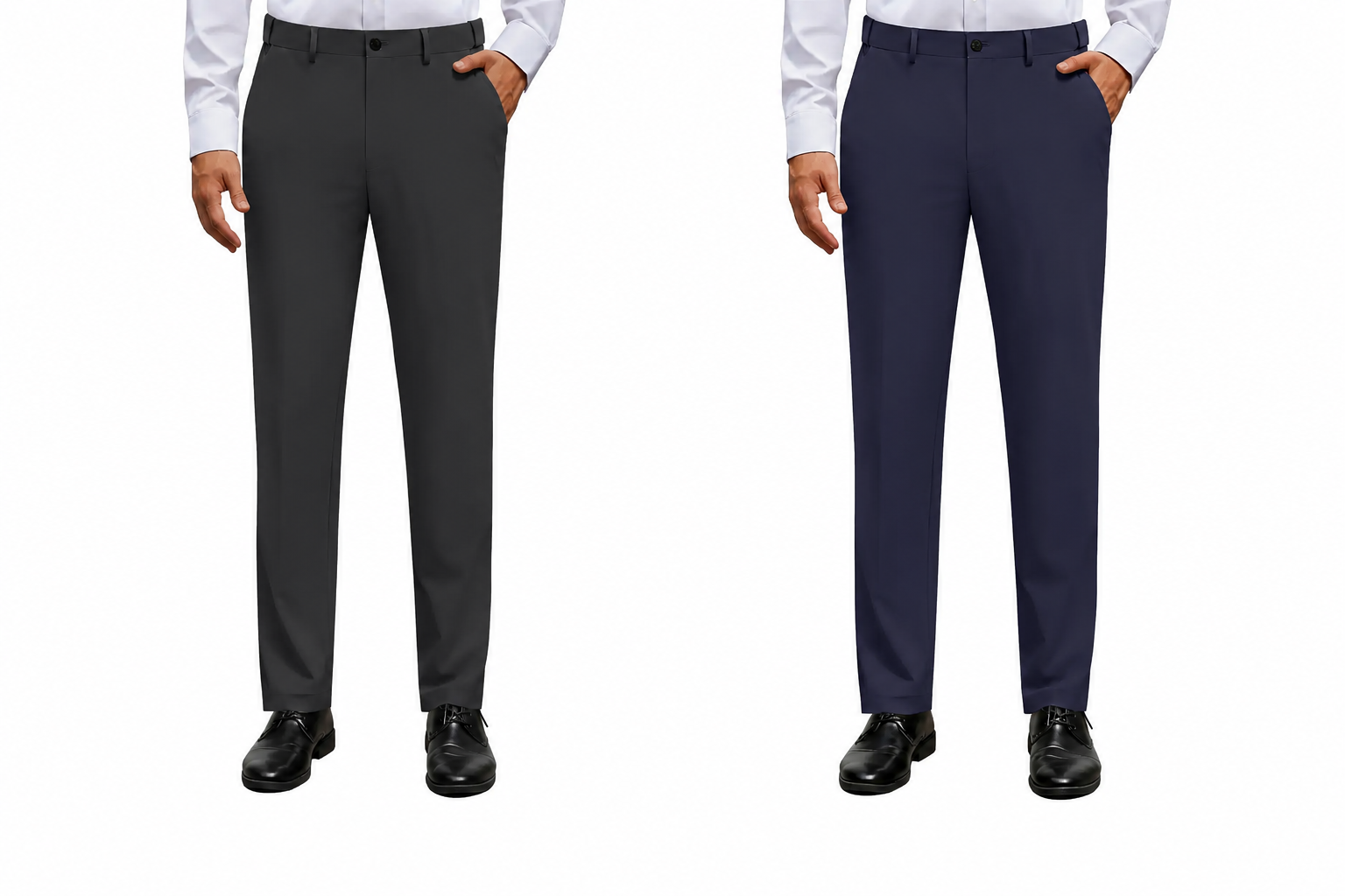 Alimens&Gentle Men's Stretch Dress Pants No Iron Golf Pants Expandable Waist Flat Front Business Casual Formal Pants