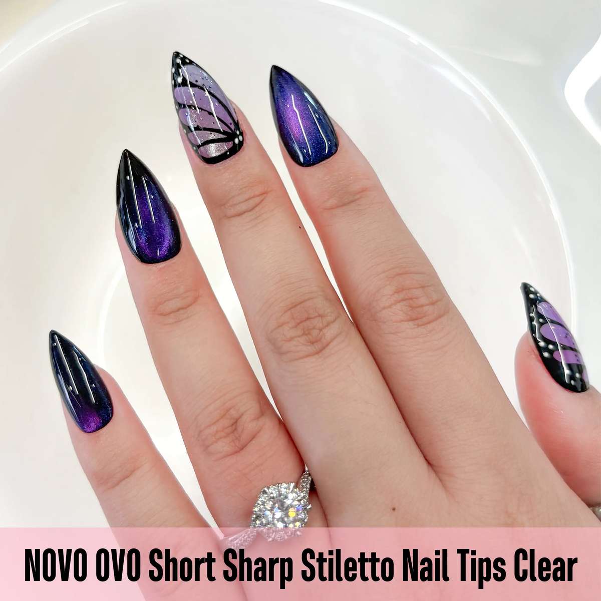 Short Sharp Stiletto Press-On Nail Tips – Extra Thick PMMA Soft Gel Full Cover