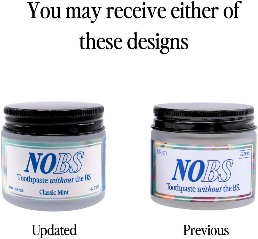 Biöm NOBS Toothpaste Tablets – Classic Mint | SLS-Free, Zero Plastic, Travel-Ready | 1–3 Month Supply