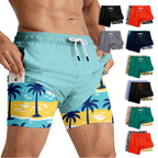 Men's 2-in-1 Swim Trunks – 6" Compression Liner, Quick-Dry, Zipper Pockets | S–2XL