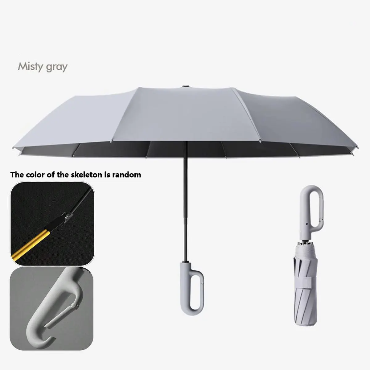 Automatic Folding Umbrella, 1 Count/60pcs Portable Rain Umbrella with Loop Buckle, Windproof & Waterproof Umbrella for Men & Women