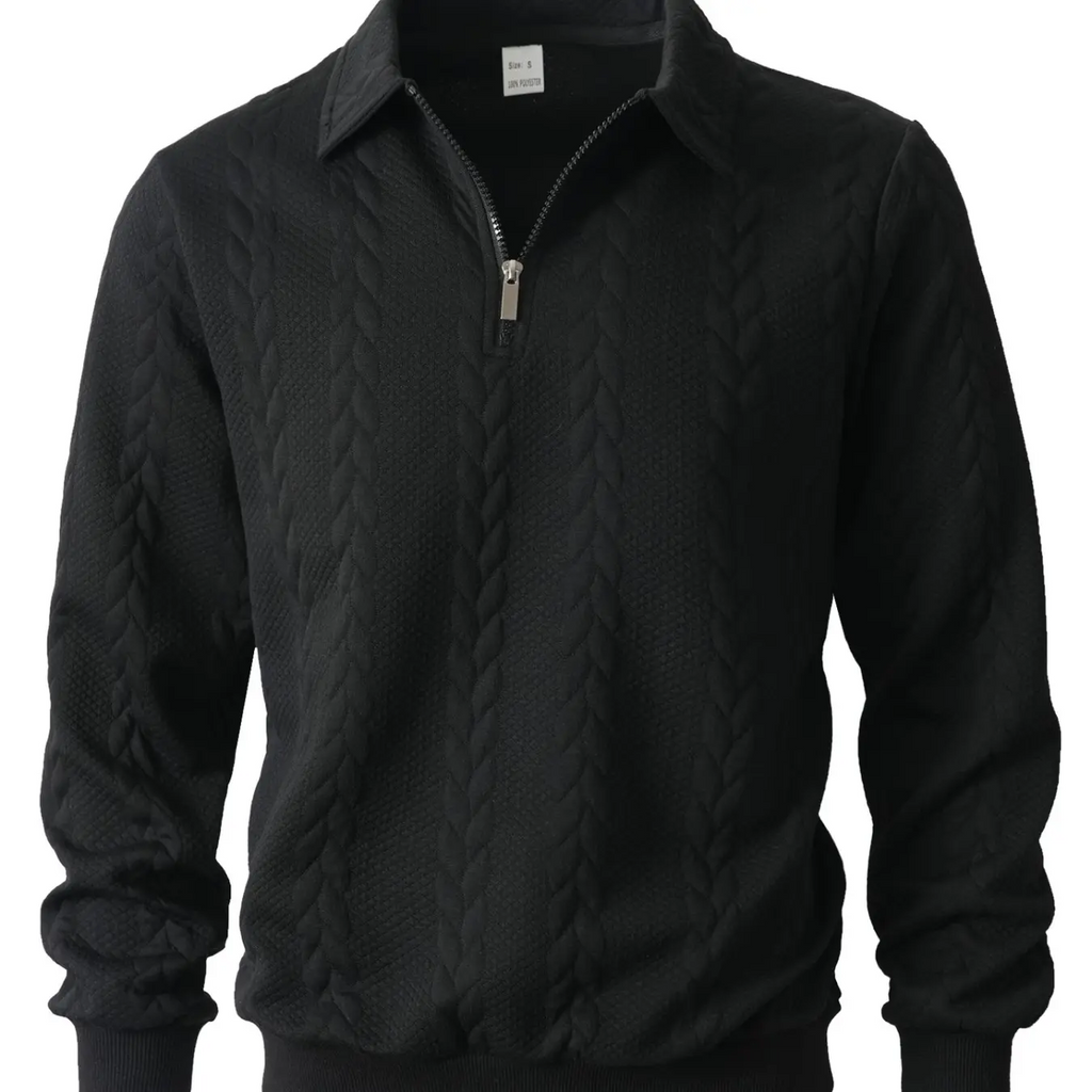 Men’s Half-Zip Knit Sweater – Slim Fit Long Sleeve Polo Pullover