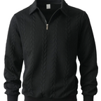 Men’s Half-Zip Knit Sweater – Slim Fit Long Sleeve Polo Pullover
