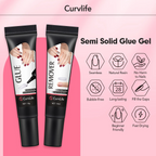 Nail Glue & Remover Kit | Quick-Dry Semi-Solid Press-On Nail Adhesive Gel – No UV Lamp Needed