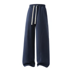 summervibes Men's Solid-Color Drawstring Pants with Curved Blade Design—Casual comfort, relaxed fit suitable for all seasons. Street-style men's trousers perfect for everyday wear and layering. Menswear Beige daily wear pant