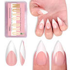 Short Sharp Stiletto Press-On Nail Tips – Extra Thick PMMA Soft Gel Full Cover