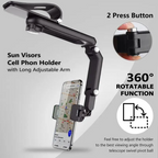 Joytutus Car Phone Mount – Long Arm, 360° Rotatable, Anti-Scratch | Hands-Free Holder for Driving & Vlogging