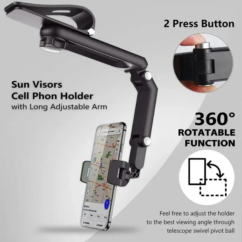Joytutus Car Phone Mount – Long Arm, 360° Rotatable, Anti-Scratch | Hands-Free Holder for Driving & Vlogging