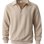 Men’s Half-Zip Knit Sweater – Slim Fit Long Sleeve Polo Pullover
