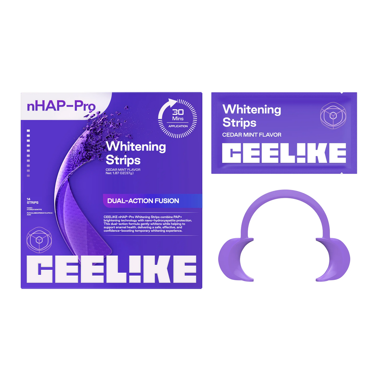 Purple Teeth Strips | Nano-Hydroxyapatite, Peroxide-Free | 14/42 Sessions