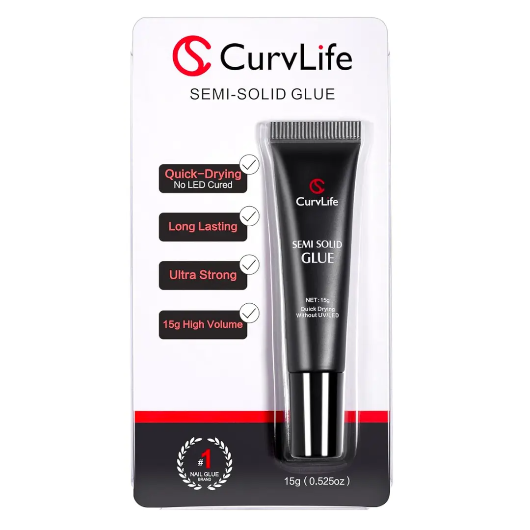 Nail Glue & Remover Kit | Quick-Dry Semi-Solid Press-On Nail Adhesive Gel – No UV Lamp Needed