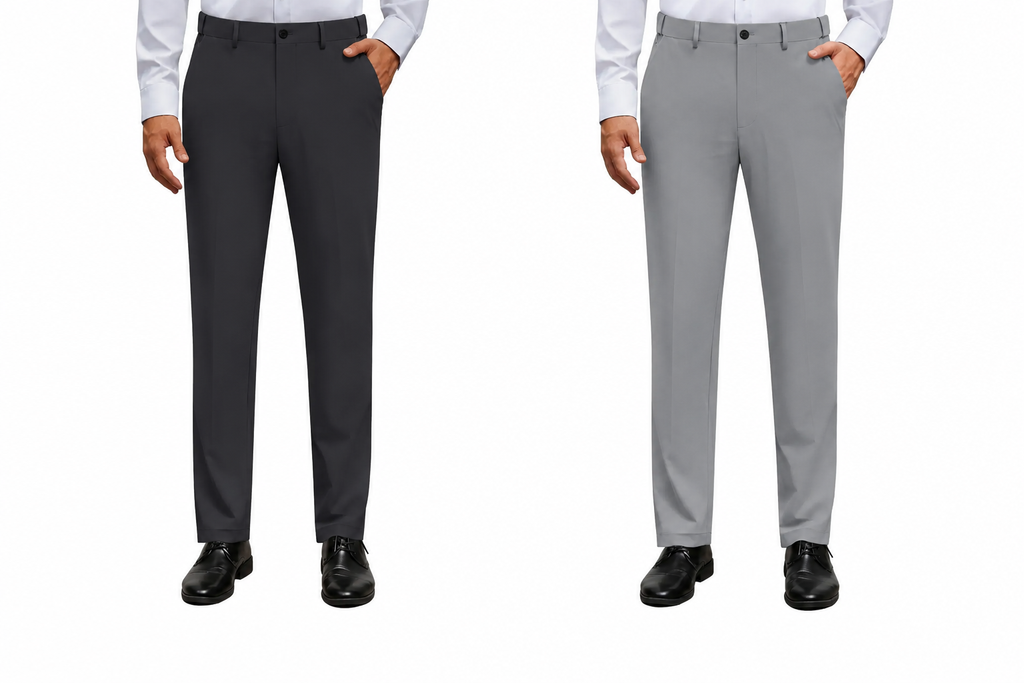 Alimens&Gentle Men's Stretch Dress Pants No Iron Golf Pants Expandable Waist Flat Front Business Casual Formal Pants