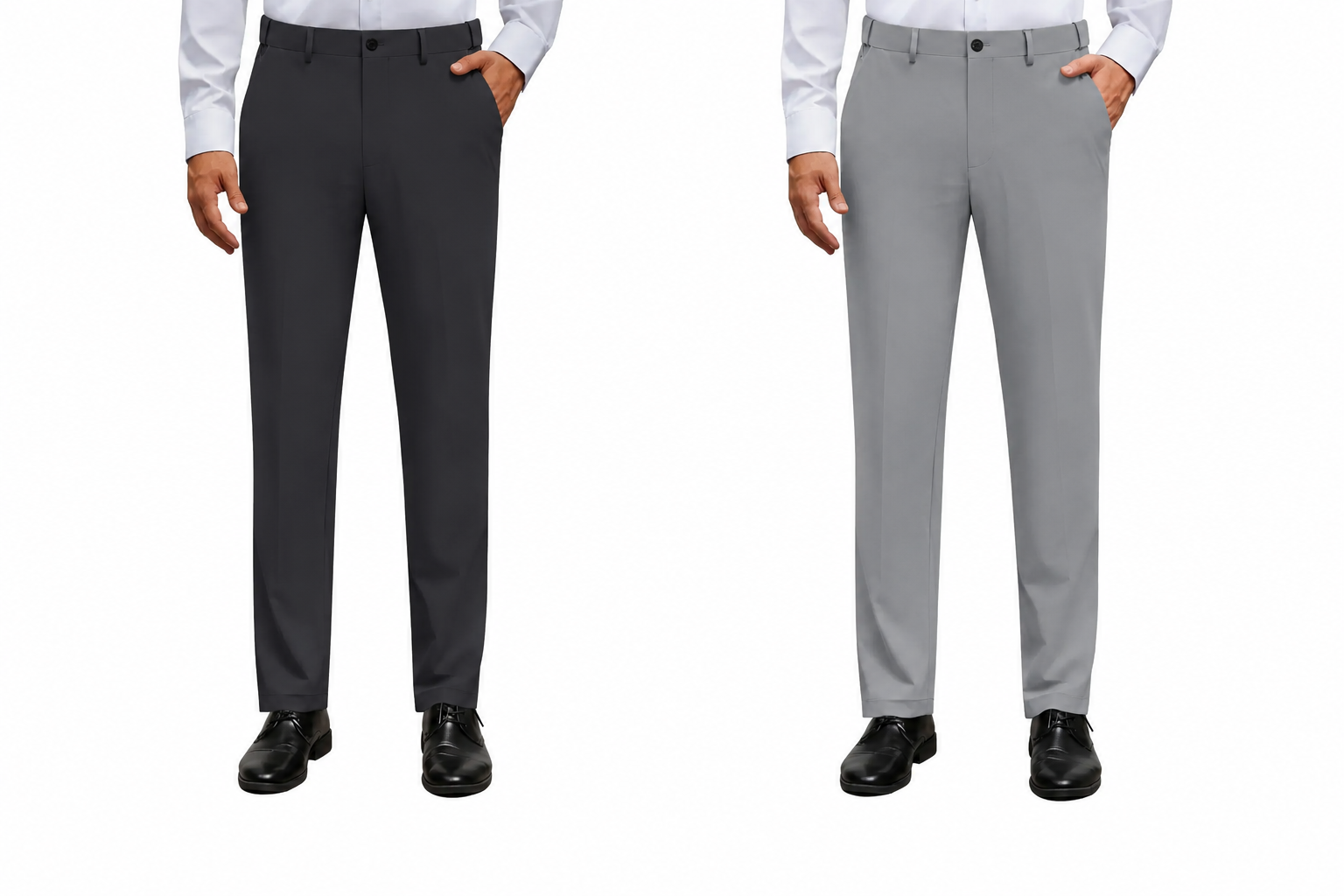 Alimens&Gentle Men's Stretch Dress Pants No Iron Golf Pants Expandable Waist Flat Front Business Casual Formal Pants