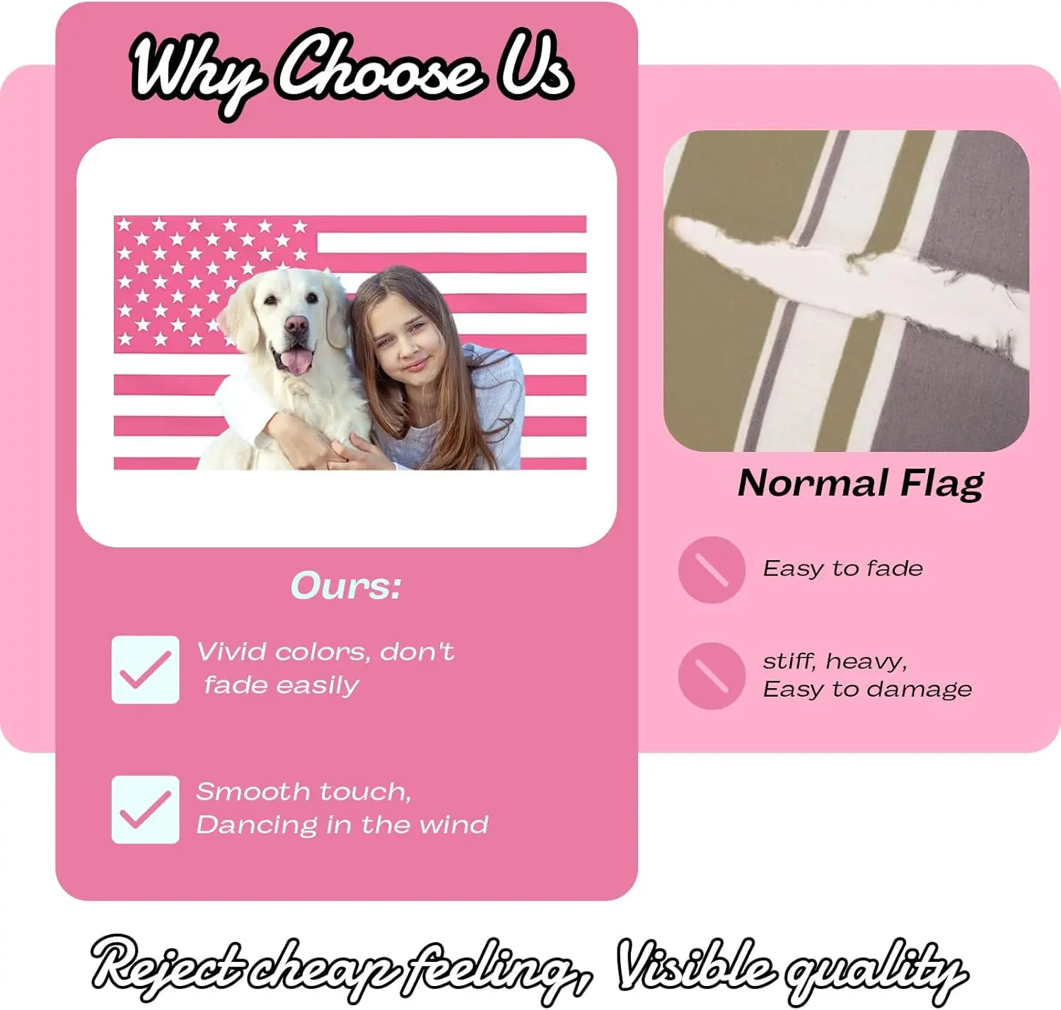 Personalized Pink American Flag Tapestry – Custom Photo Wall Art