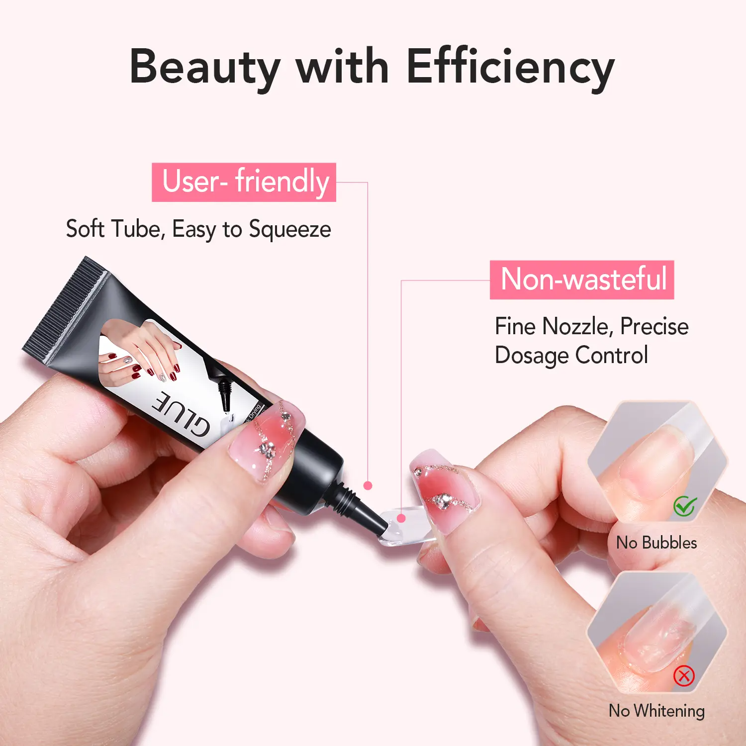 Nail Glue & Remover Kit | Quick-Dry Semi-Solid Press-On Nail Adhesive Gel – No UV Lamp Needed