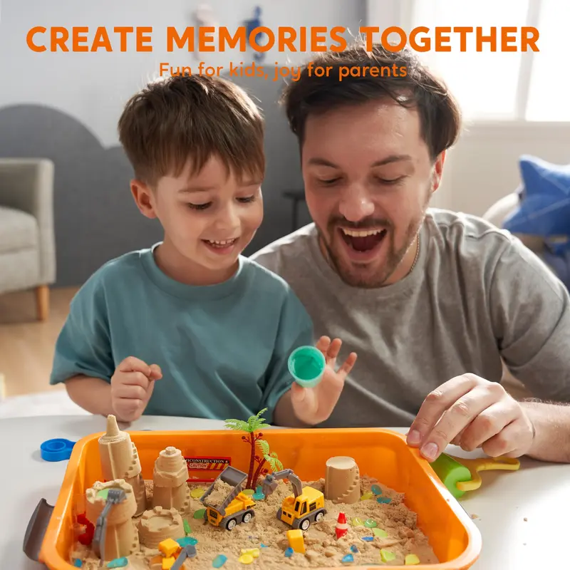Klever Kits Sensory Bin for Toddlers – Sandbox with Lid, Glow-in-the-Dark Stones, 7 Themes