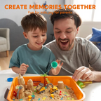 Klever Kits Sensory Bin for Toddlers – Sandbox with Lid, Glow-in-the-Dark Stones, 7 Themes